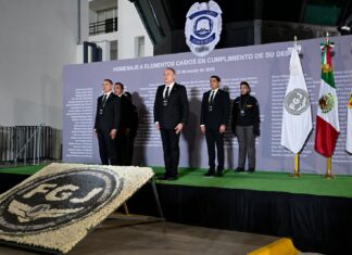 Secretario General de Gobierno rinde homenaje a elementos de la Fiscalía del Estado de México caídos en cumplimiento de su deber