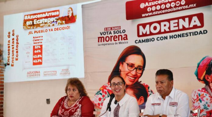 Encuestas dan hasta 24 puntos de ventaja a Azucena Cisneros