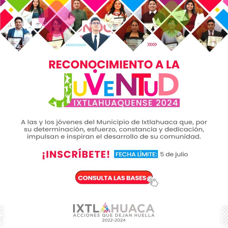 Ixtlahuaca lanza convocatoria para el reconocimiento a la juventud 2024