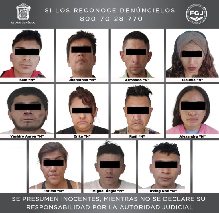 Detenidos y llevados a proceso 13 individuos relacionados con delitos en agravio de transportistas de Texcoco, Estado de México