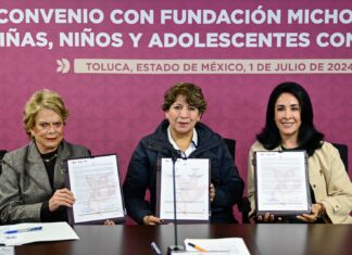 Gobernadora Delfina Gómez Álvarez protege a la infancia mexiquense mediante convenio con la Fundación Michou y Mau