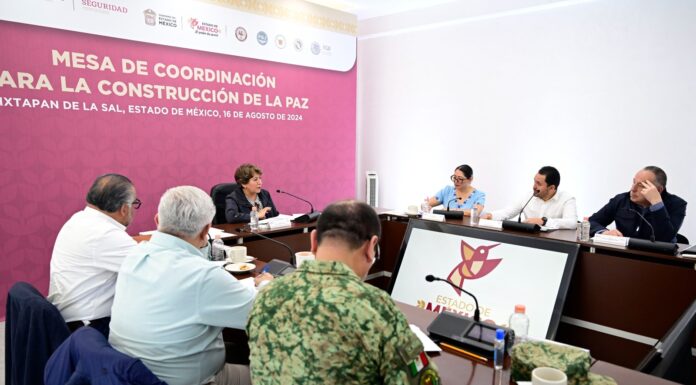 Gobernadora Delfina Gómez Álvarez instala Mesa de Coordinación para la Construcción de la Paz en Ixtapan de la Sal