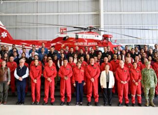 Reconoce Gobernadora Delfina Gómez Álvarez compromiso y valentía de la Unidad de Rescate Aéreo “Relámpagos” en su 30 Aniversario