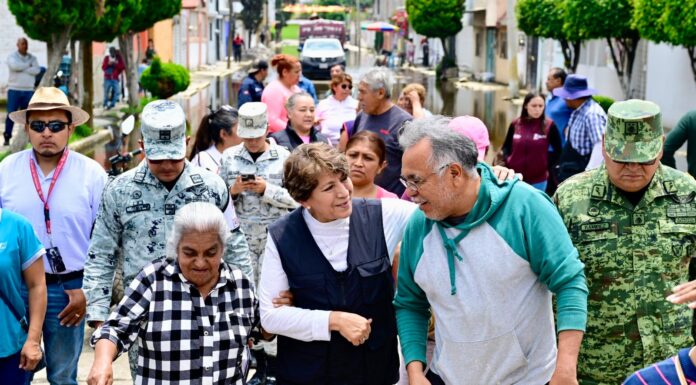 Gobernadora Delfina Gómez supervisa obras del Colector en Chalco; se mantiene en la primera línea de atención a vecinos afectados