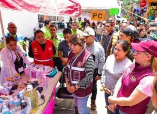 Envía Gobernadora Delfina Gómez Álvarez personal médico, enfermeras y ambulancias a la zona afectada por el desgajamiento de un cerro en Jilotzingo