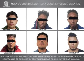 Detienen a seis personas por su probable intervención en delitos de homicidio y contra la salud en Nextlalpan, Ecatepec y Tepotzotlán