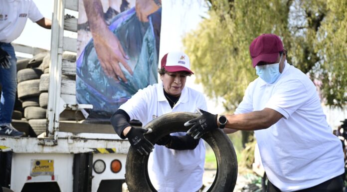 Arranca Gobernadora Delfina Gómez Álvarez segunda jornada “Limpiemos Nuestro EdoMéx”; recolectará llantas en 16 municipios