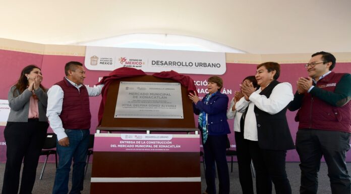 Inaugura Gobernadora Delfina Gómez Álvarez nuevo Mercado Municipal en Xonacatlán; tendrá 21 espacios comerciales para impulsar la economía local