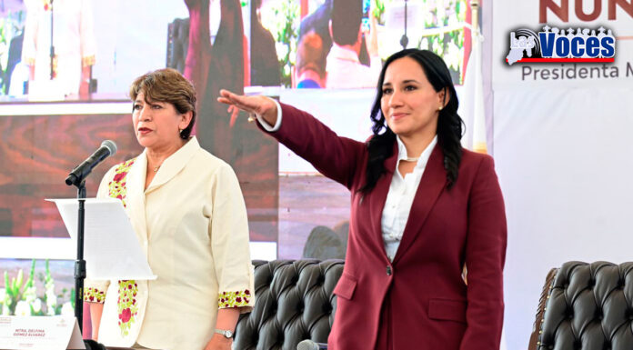 GOBERNADORA DELFINA GÓMEZ TOMA PROTESTA A MICHELLE NÚÑEZ CON ALCALDESA VALLESANA