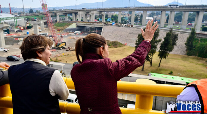 CONVIVE GOBERNADORA DELFINA GÓMEZ ÁLVAREZ CON TRABAJADORES DE LA OBRA TROLEBÚS CHALCO-SANTA MARTHA; SUPERVISA AVANCES CON LA PRESIDENTA CLAUDIA SHEINBAUM PARDO