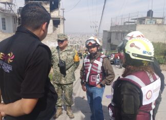 Coordinan Gobierno Federal, del Estado de México y del Municipio de Chimalhuacán atención a familias afectadas por explosión; Protección Civil retira material en viviendas dañadas