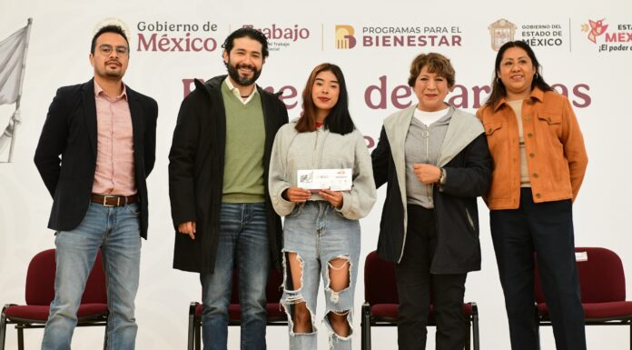 ENTREGA GOBERNADORA DELFINA GÓMEZ ÁLVAREZ TARJETAS “JÓVENES CONSTRUYENDO EL FUTURO” EN CHIMALHUACÁN; CON APOYO DE 8 MIL 480 PESOS MENSUALES