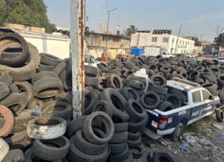 RECOLECTA GOBIERNO DE NAUCALPAN ALREDEDOR DE 12 TONELADAS DE LLANTAS USADAS EN OPERATIVO EN CALLES Y AVENIDAS