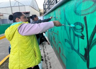 REHABILITAN UNIDAD DEPORTIVA EN LERMA CON JORNADA DE PINTA