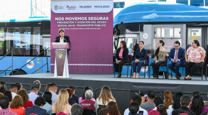 Lanza Gobernadora Delfina Gómez campaña “Nos Movemos Seguras” para combatir el acoso sexual en el transporte público del Estado de México