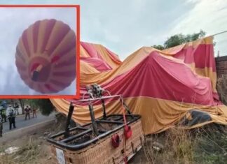 Se desploma globo aerostático en Teotihuacán; 12 personas resultan lesionadas