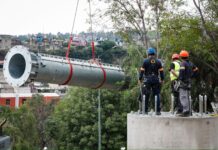 Inicia transformación de la movilidad en Naucalpan con montaje del primer poste de la Línea 3 del Mexicable