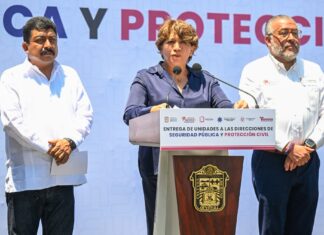 Refuerza Gobernadora Delfina Gómez la seguridad en Texcoco con entrega de 40 patrullas