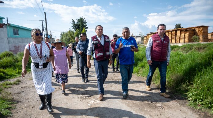 Supervisa Ricardo Moreno atención al desbordamiento de canal en San Pedro Totoltepec