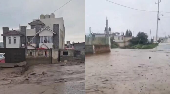 Lluvias provocan desbordamiento de río en Tianguistenco; hay viviendas afectadas