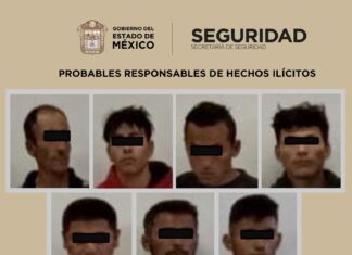 Detienen a siete hombres en Chimalhuacán por delitos contra la salud y encubrimiento de vehículo robado