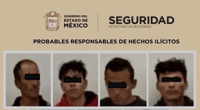 Detienen a siete hombres en Chimalhuacán por delitos contra la salud y encubrimiento de vehículo robado