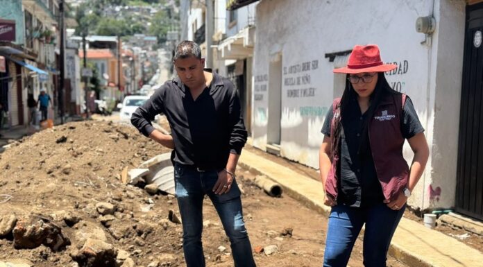 Supervisa presidenta Nancy Nápoles obras de rehabilitación vial en calles clave de Tenancingo
