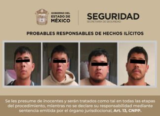 Detienen a cuatro hombres tras persecución armada en Naucalpan; estarían vinculados a robo de vehículos y narcomenudeo