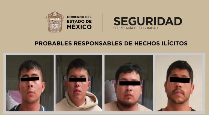 Detienen a cuatro hombres tras persecución armada en Naucalpan; estarían vinculados a robo de vehículos y narcomenudeo