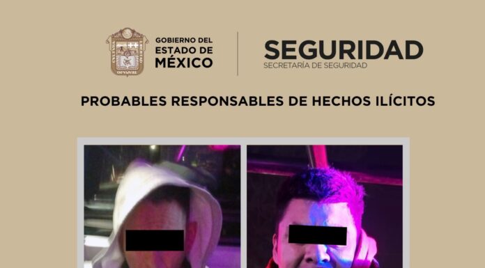 Asegura SSEM camioneta robada tras persecución y detiene a dos presuntos responsables en Tultitlán