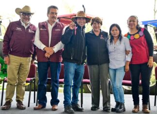 Delfina Gómez y Horacio Duarte fortalecen el campo mexiquense con entrega de tractores y asesoría técnica