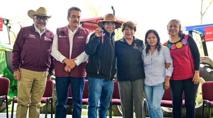 Delfina Gómez y Horacio Duarte fortalecen el campo mexiquense con entrega de tractores y asesoría técnica