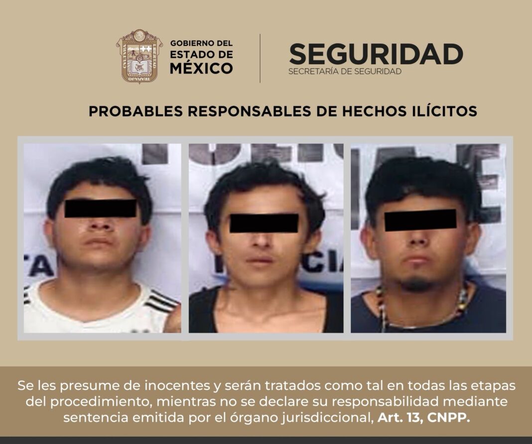 Capturan a tres sujetos por robo con violencia y portación de arma en ...