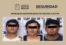 Capturan a tres sujetos por robo con violencia y portación de arma en Nicolás Romero