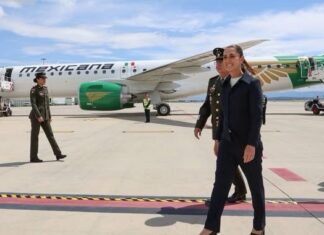 Mexicana de Aviación recibe su tercer avión en el AIFA