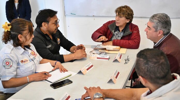 Delfina Gómez supervisa acciones de apoyo en Nezahualcóyotl tras fuertes lluvias