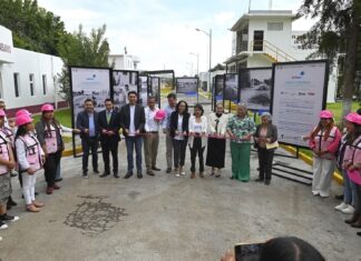 Toman protesta en Tlalnepantla las primeras Cascos Rosas, mujeres líderes en el sector hídrico