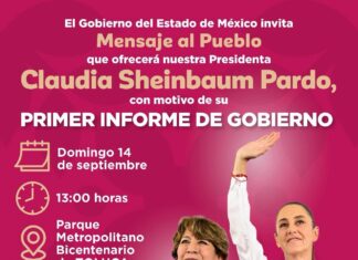 Claudia Sheinbaum ofrecerá su Primer Informe de Gobierno en Toluca
