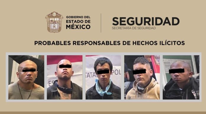 Detiene SSEM a cinco personas por delitos contra la salud y portación de armas en Ecatepec
