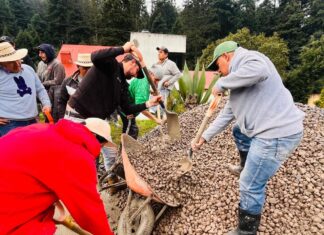 Refuerzan márgenes del Río Lerma con encostalamiento preventivo ante riesgo de inundaciones