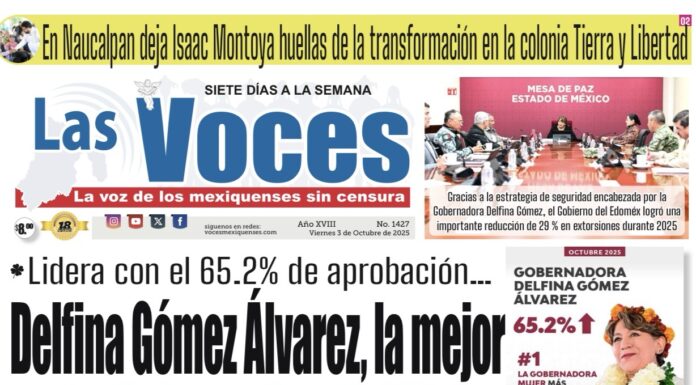 Lidera con el 65.2% de aprobación Delfina Gómez Álvarez, la mejor mujer Gobernadora de México