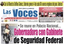 Se reune en Palacio Nacional Gobernadora con Gabinete de Seguridad Federal