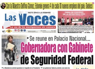 Se reune en Palacio Nacional Gobernadora con Gabinete de Seguridad Federal