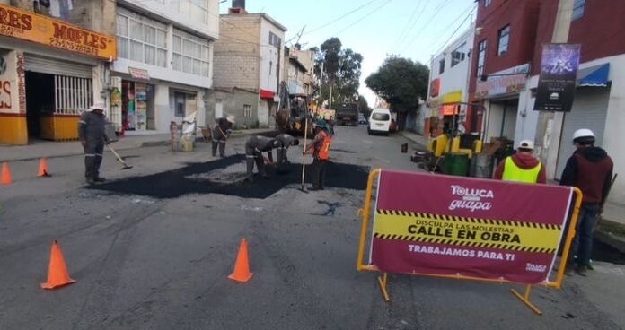 Toluca supera las 22 mil reparaciones de baches y avanza en la rehabilitación de calles