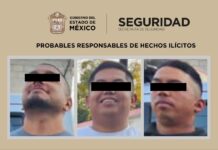 Detienen a tres presuntos implicados en portación de armas de fuego en Tepotzotlán