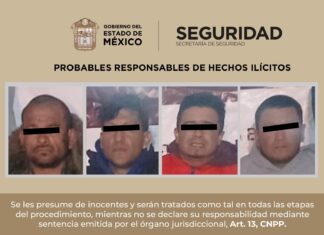 Coordinación entre SSEM y Guardia Nacional permite detención de cuatro presuntos narcomenudistas en Jaltenco