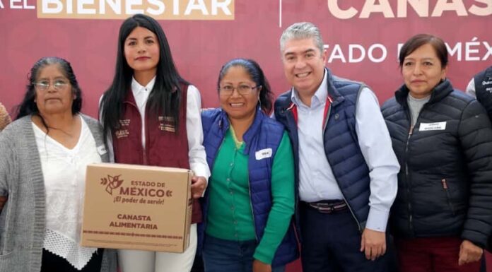 Gobierno de Delfina Gómez entrega 5 mil canastas alimentarias a mujeres de 50 a 64 años en Otzolotepec