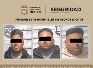 Aprehenden a cuatro colombianos por presunta extorsión y portación de arma en San Mateo Atenco; uno de ellos es menor de edad