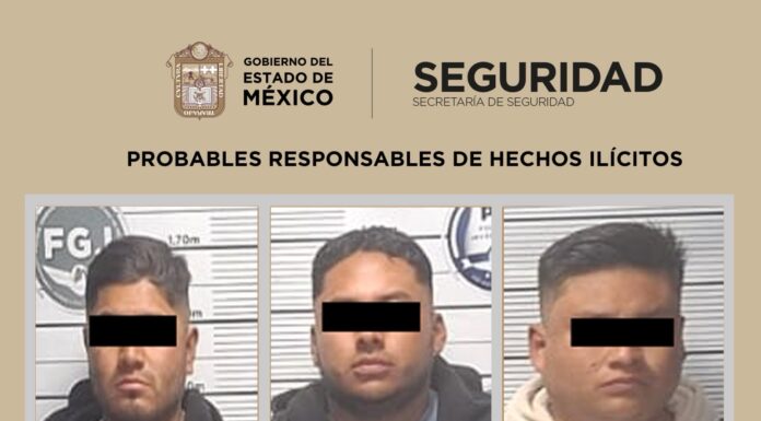 Aprehenden a cuatro colombianos por presunta extorsión y portación de arma en San Mateo Atenco; uno de ellos es menor de edad