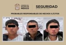 Detiene Secretaría de Seguridad del Edoméx a tres presuntos responsables de robo a casa habitación en Chapultepec